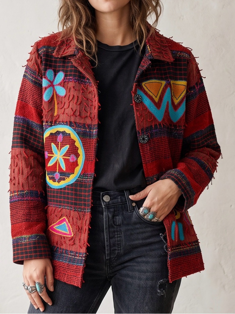 VTG Tapestry Boho Jacket Size Small Art To Wear Autumnal Paisley Coat Julia Kim